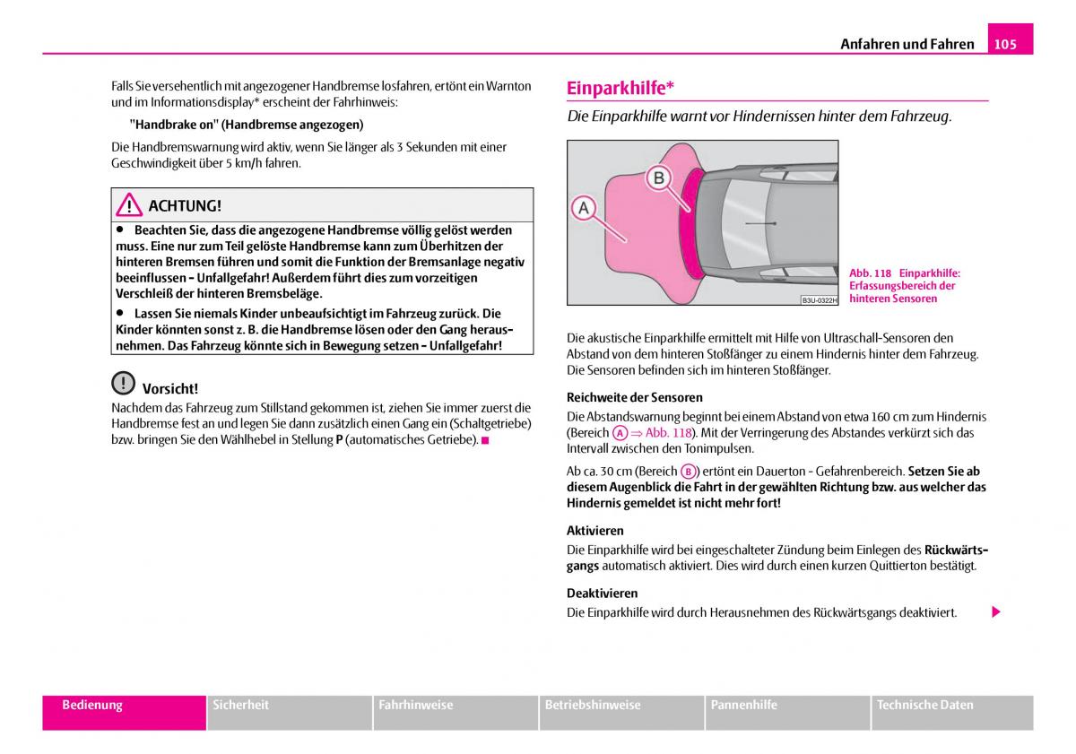 Skoda Superb I 1 Handbuch / page 106