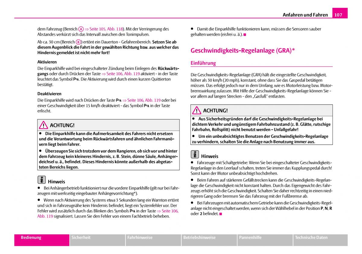 Skoda Superb I 1 Handbuch / page 108