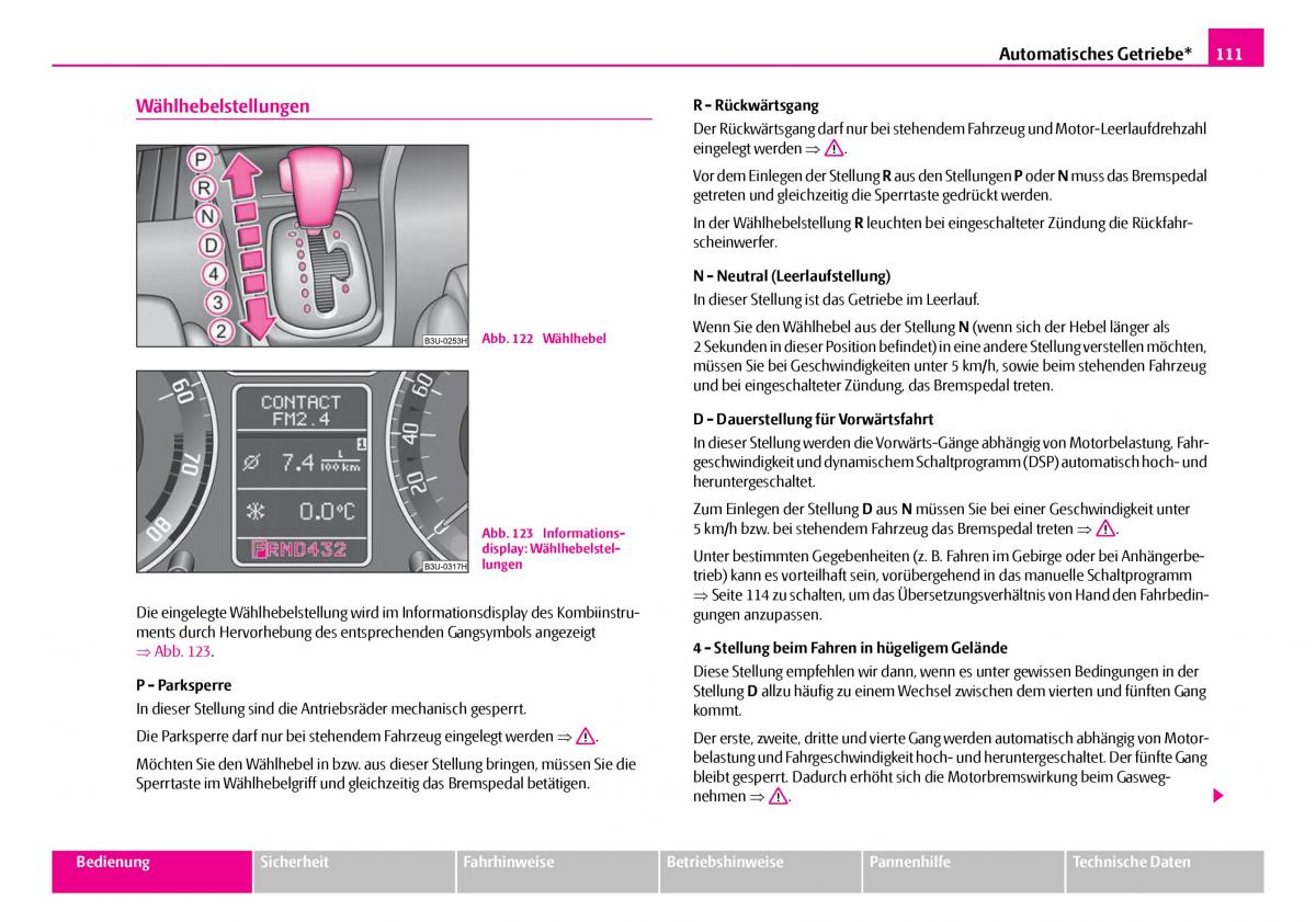 Skoda Superb I 1 Handbuch / page 112