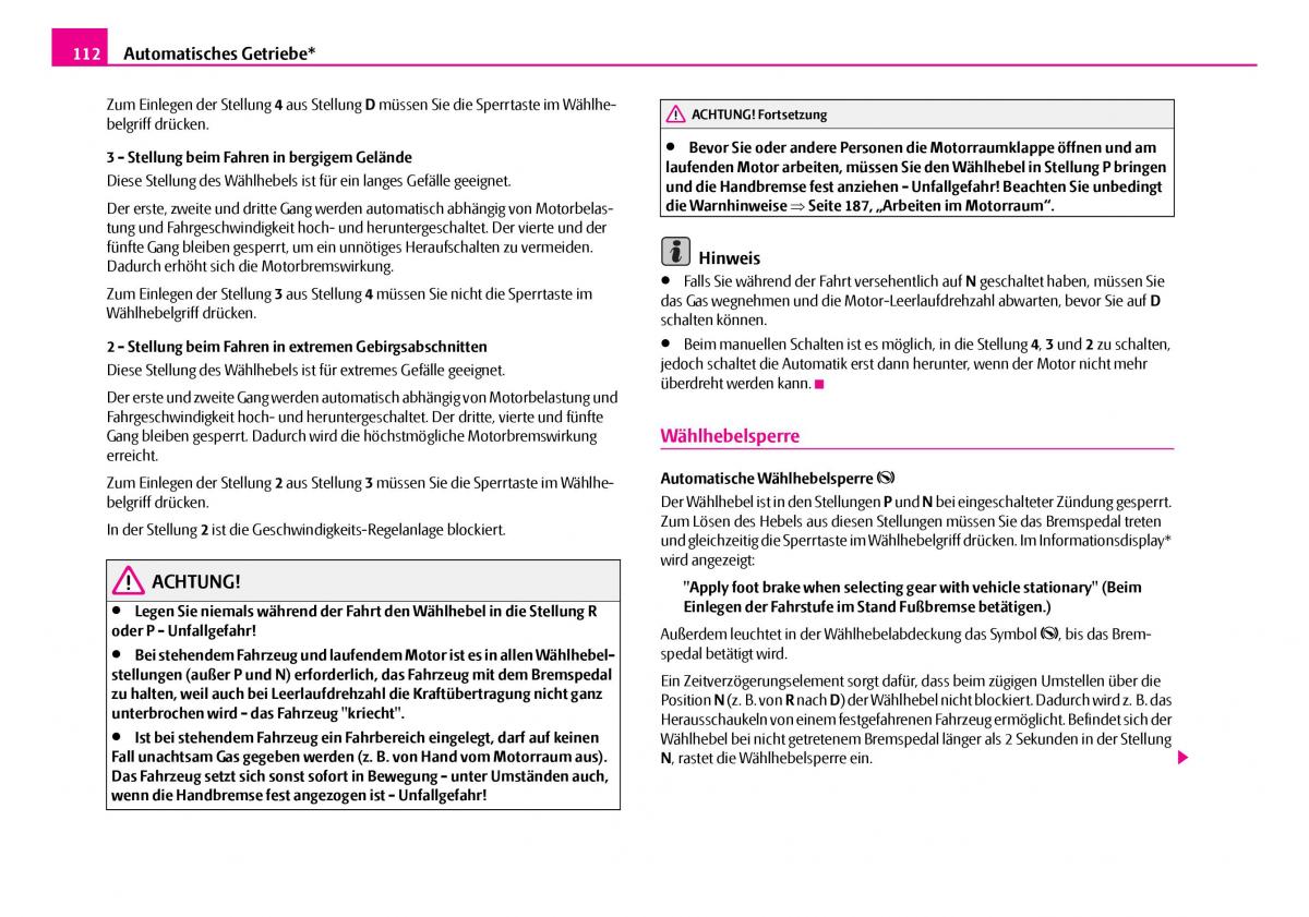 Skoda Superb I 1 Handbuch / page 113