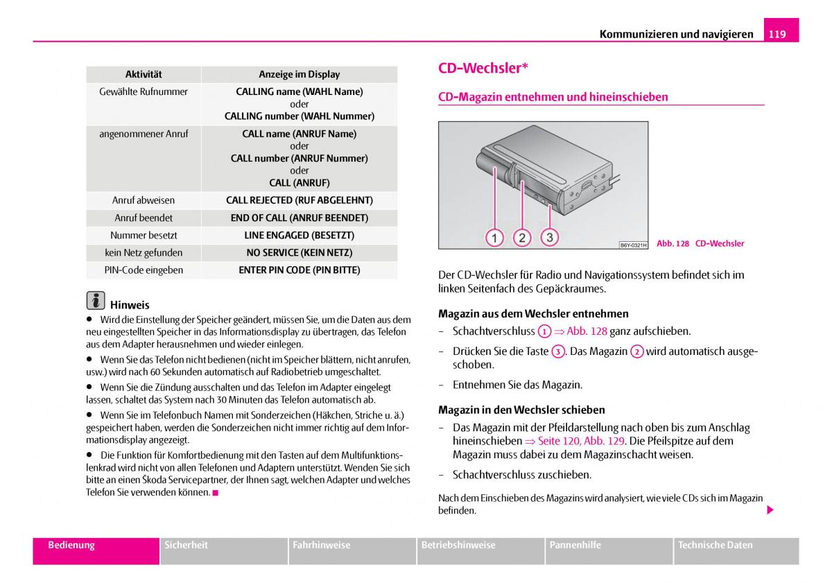 Skoda Superb I 1 Handbuch / page 120