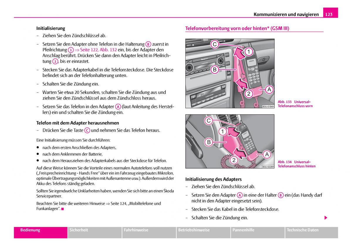 Skoda Superb I 1 Handbuch / page 124