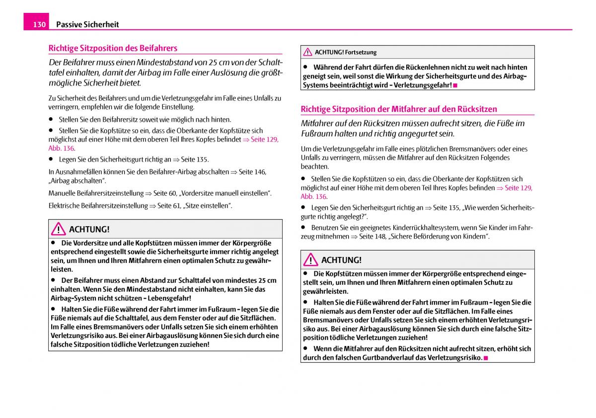 Skoda Superb I 1 Handbuch / page 131