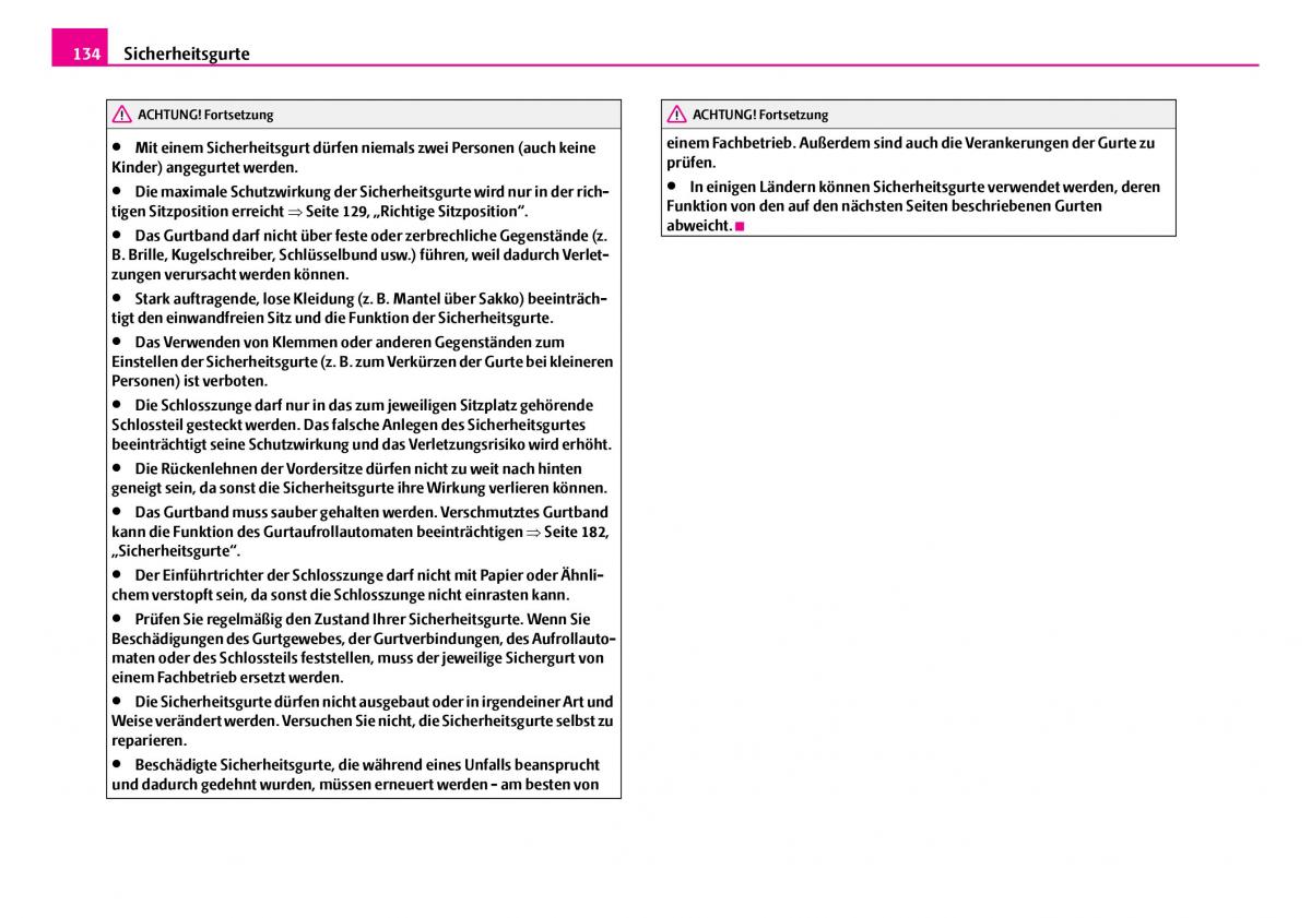 Skoda Superb I 1 Handbuch / page 135