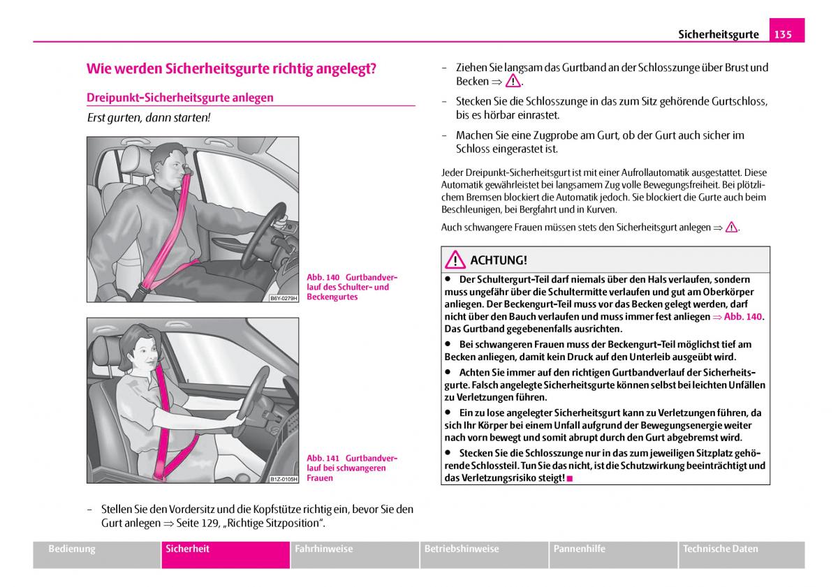 Skoda Superb I 1 Handbuch / page 136