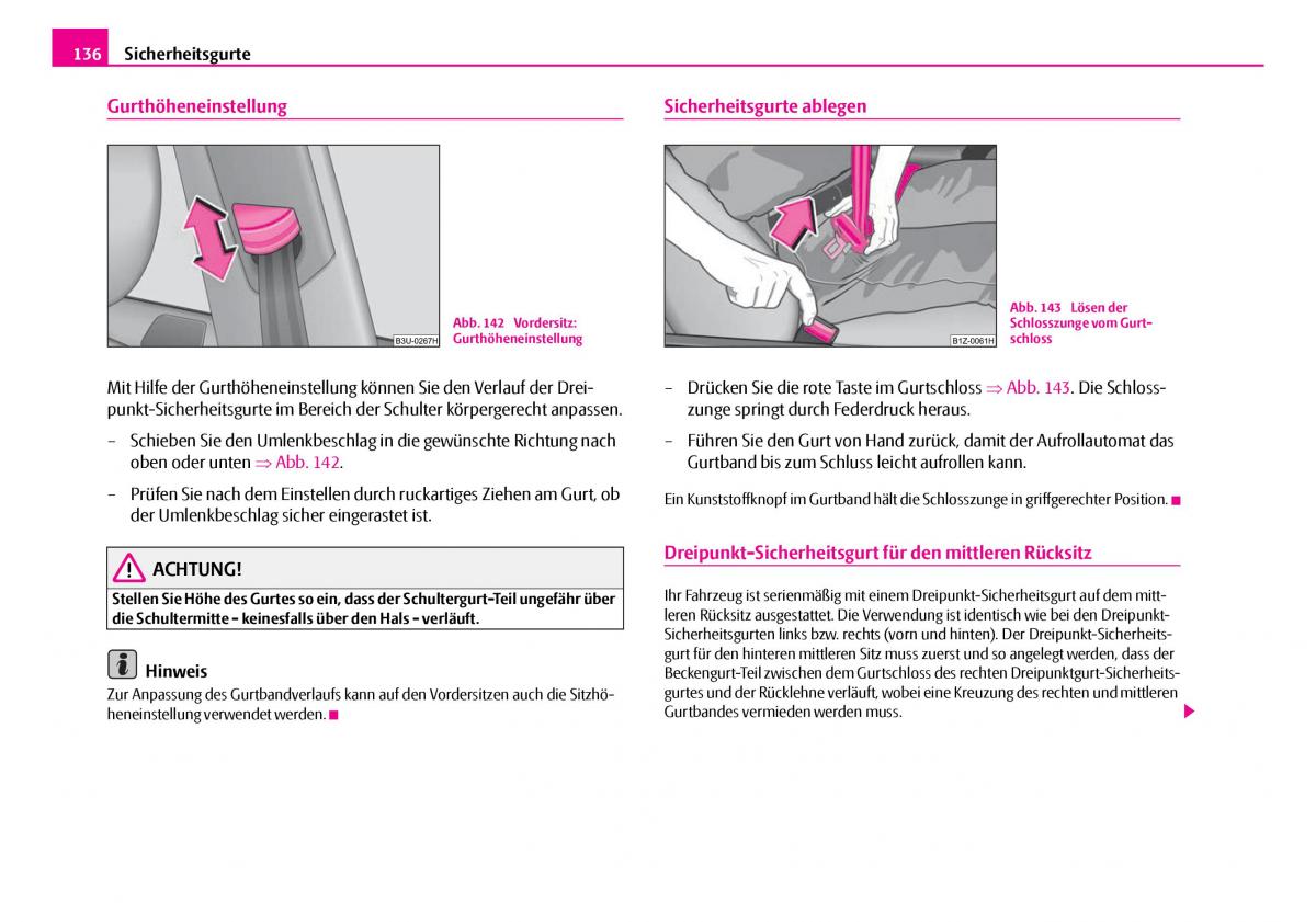 Skoda Superb I 1 Handbuch / page 137