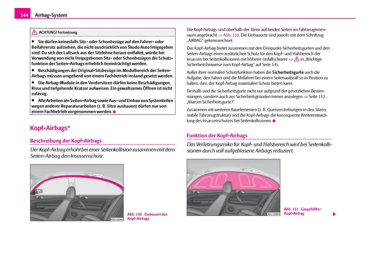 Skoda Superb I 1 Handbuch / page 145