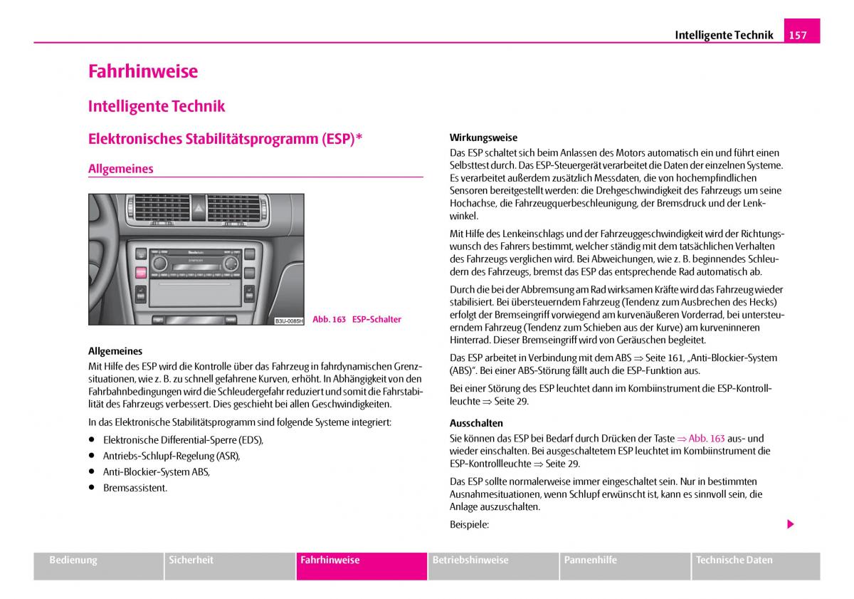 Skoda Superb I 1 Handbuch / page 158