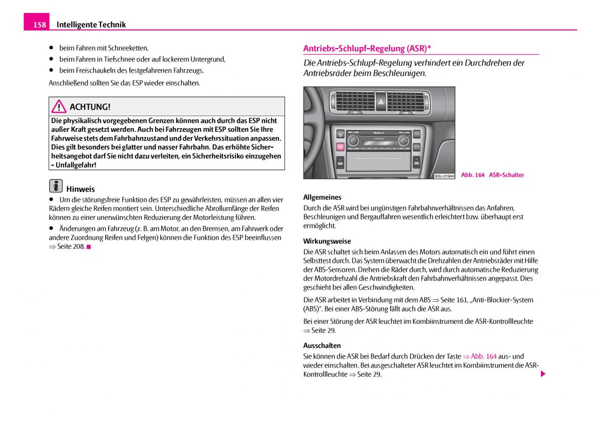 Skoda Superb I 1 Handbuch / page 159