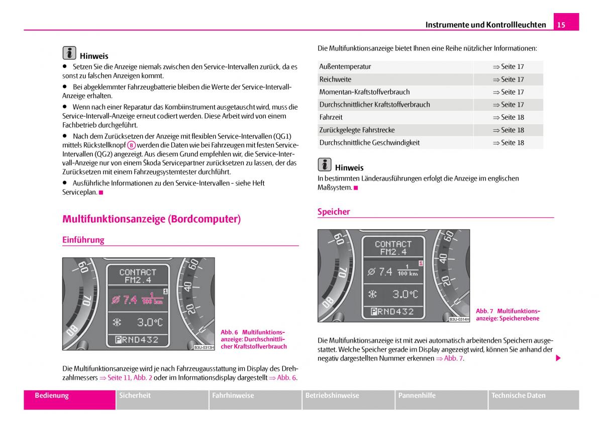 Skoda Superb I 1 Handbuch / page 16