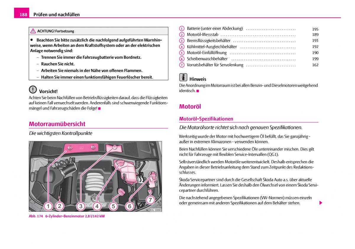 Skoda Superb I 1 Handbuch / page 189