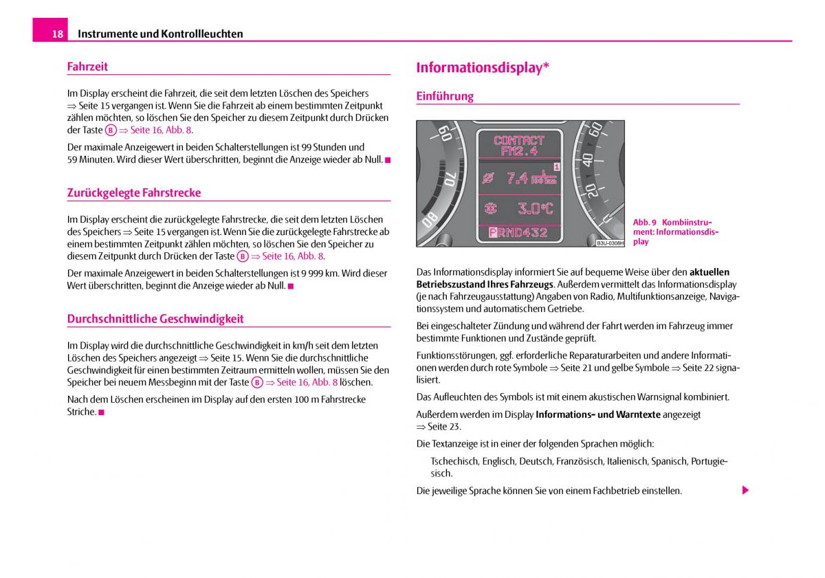 Skoda Superb I 1 Handbuch / page 19