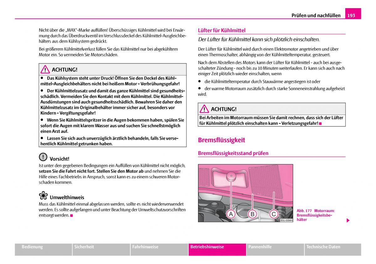 Skoda Superb I 1 Handbuch / page 194