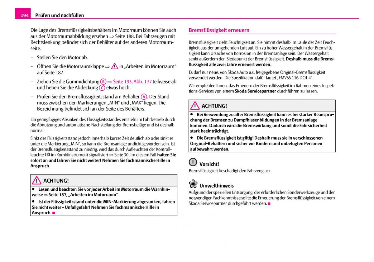 Skoda Superb I 1 Handbuch / page 195