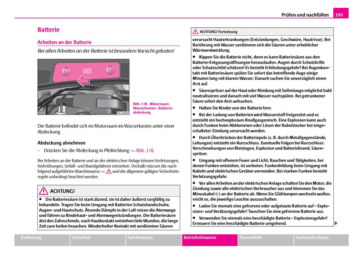 Skoda Superb I 1 Handbuch / page 196