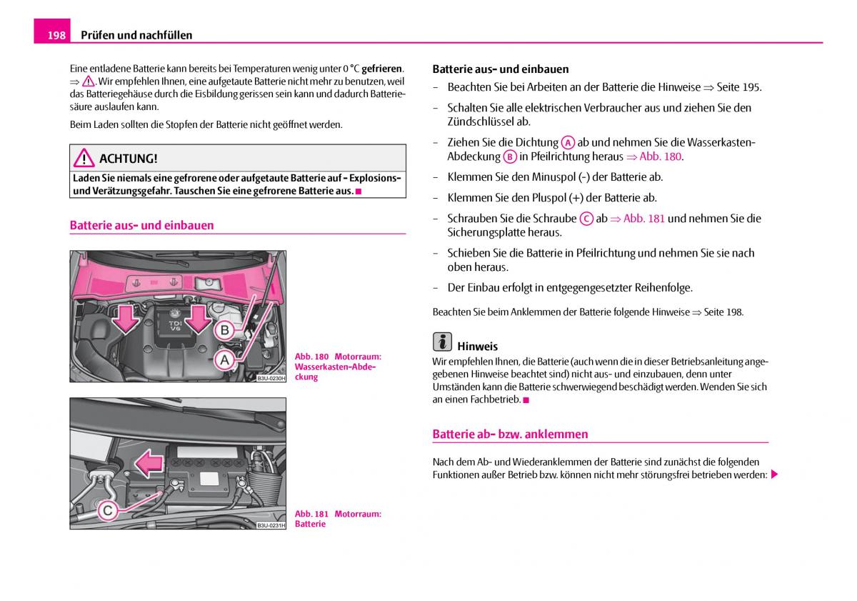 Skoda Superb I 1 Handbuch / page 199