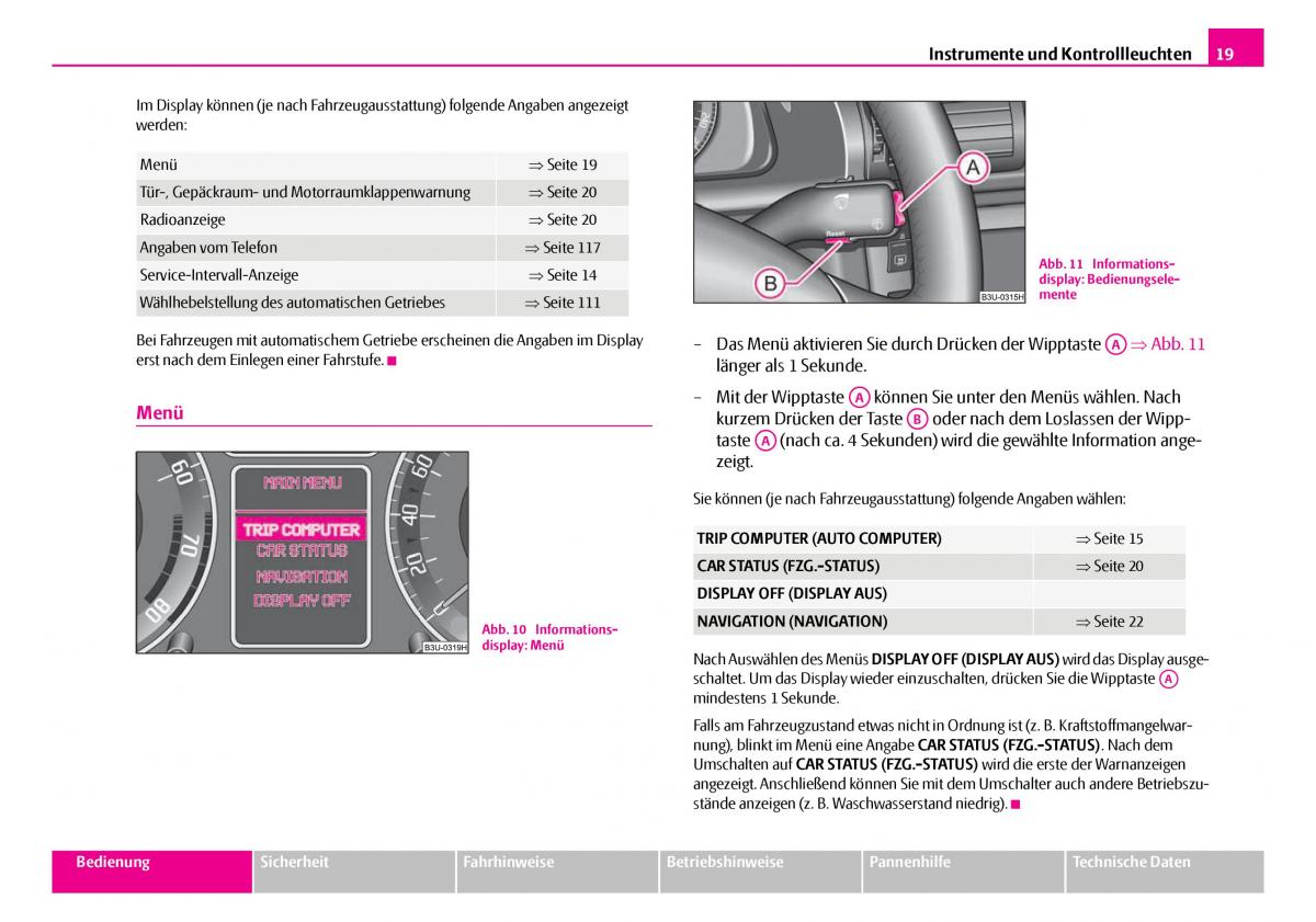 Skoda Superb I 1 Handbuch / page 20