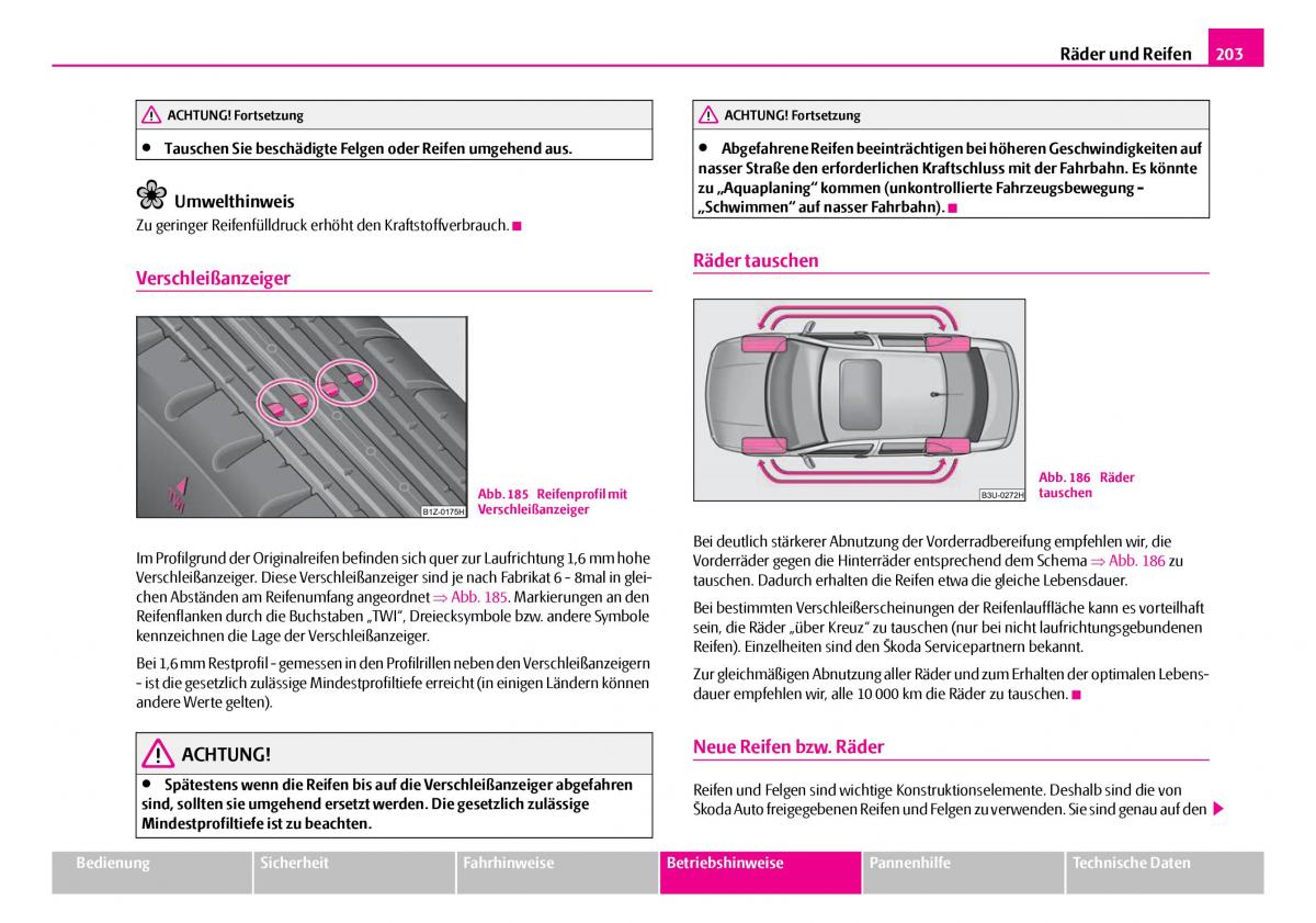 Skoda Superb I 1 Handbuch / page 204