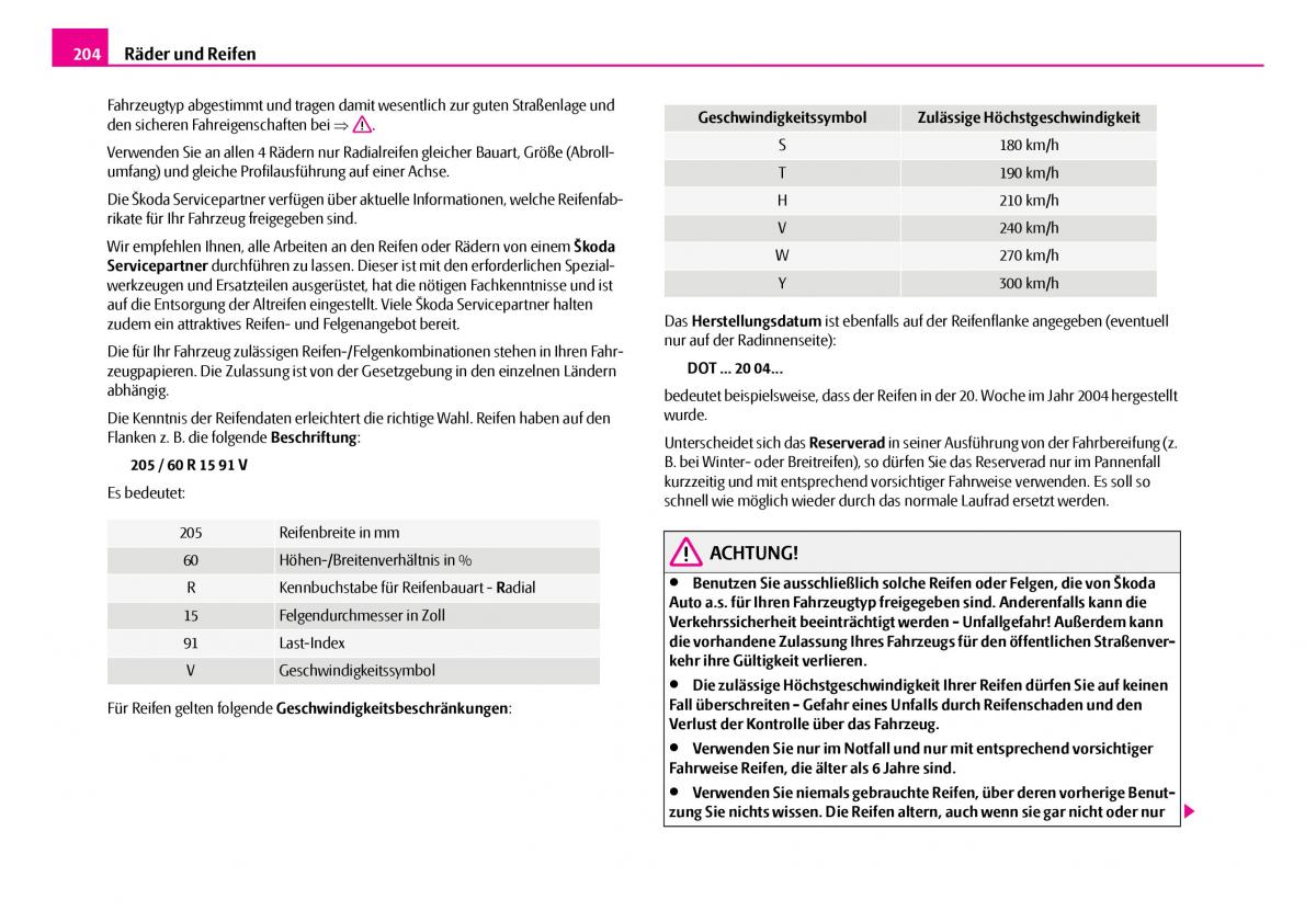 Skoda Superb I 1 Handbuch / page 205