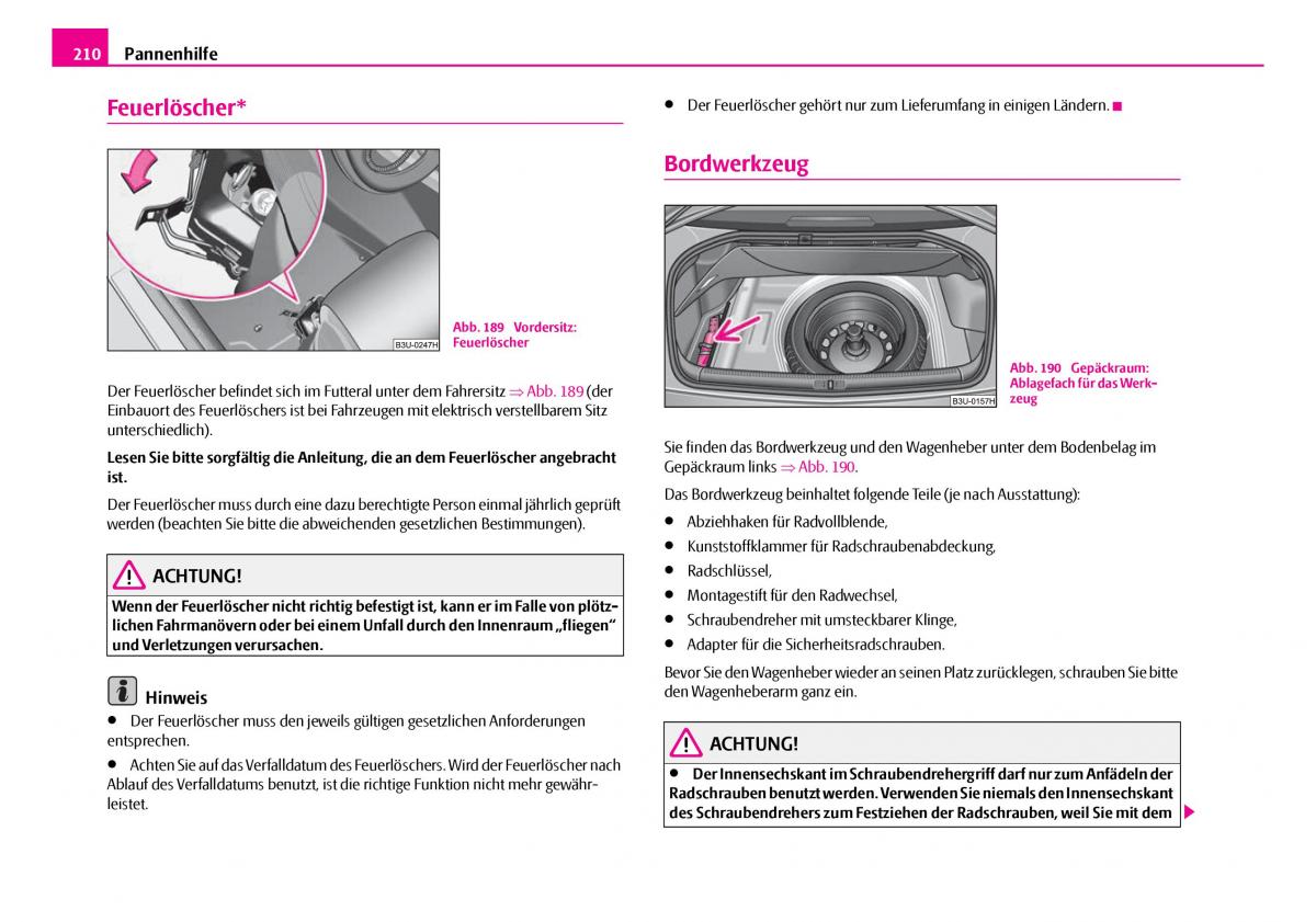 Skoda Superb I 1 Handbuch / page 211