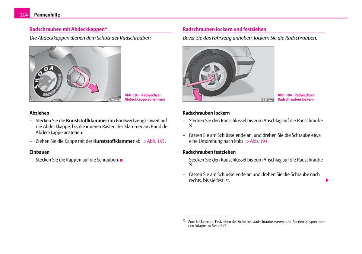 Skoda Superb I 1 Handbuch / page 215