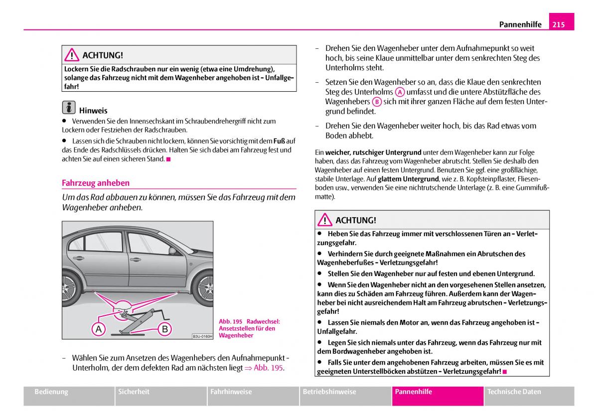 Skoda Superb I 1 Handbuch / page 216