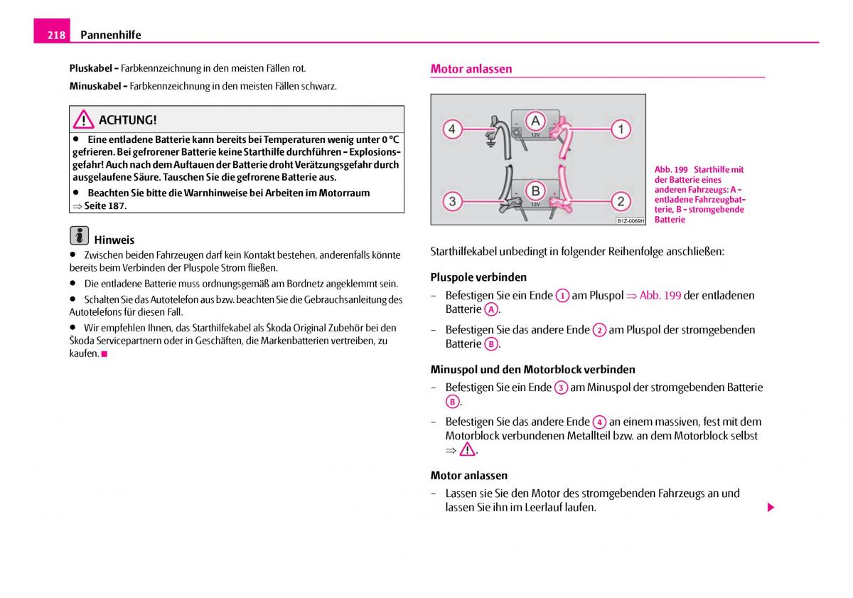 Skoda Superb I 1 Handbuch / page 219