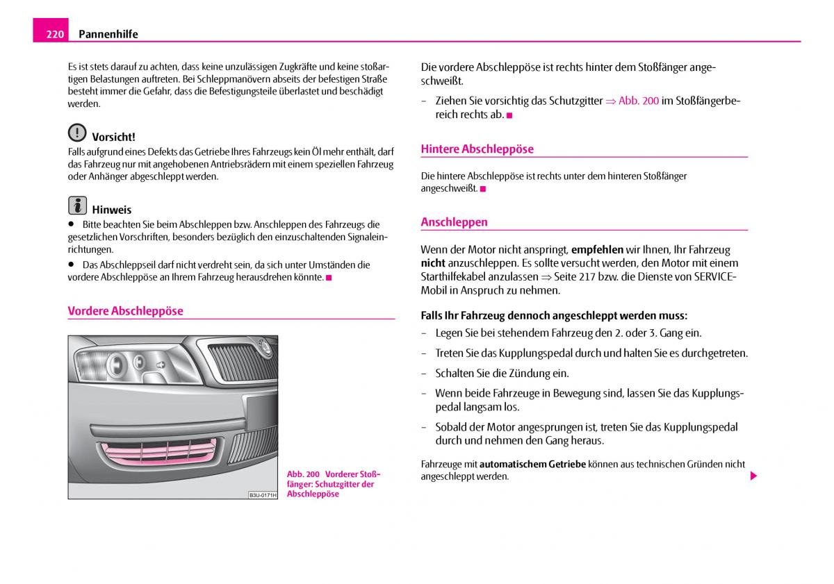 Skoda Superb I 1 Handbuch / page 221