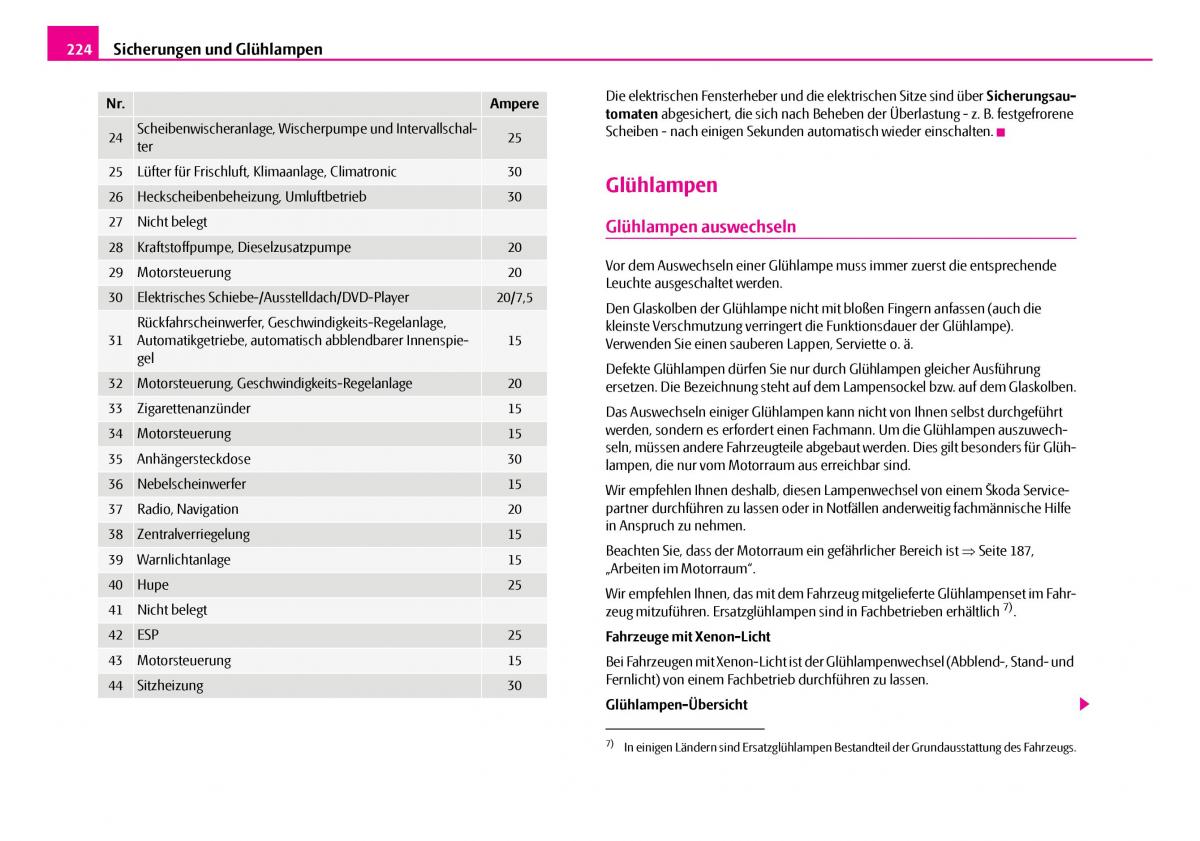 Skoda Superb I 1 Handbuch / page 225