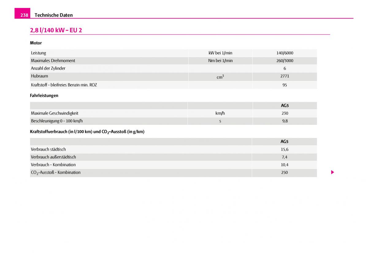 Skoda Superb I 1 Handbuch / page 239