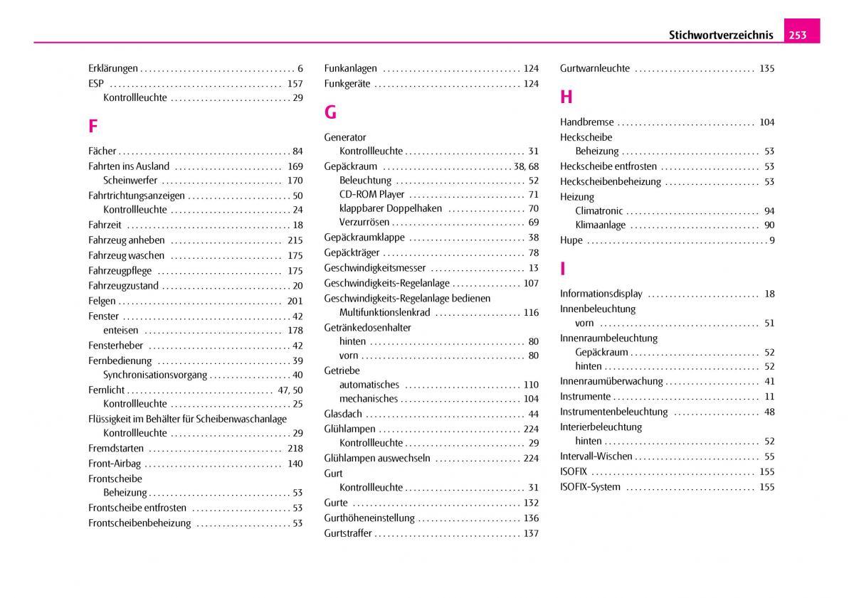 Skoda Superb I 1 Handbuch / page 254