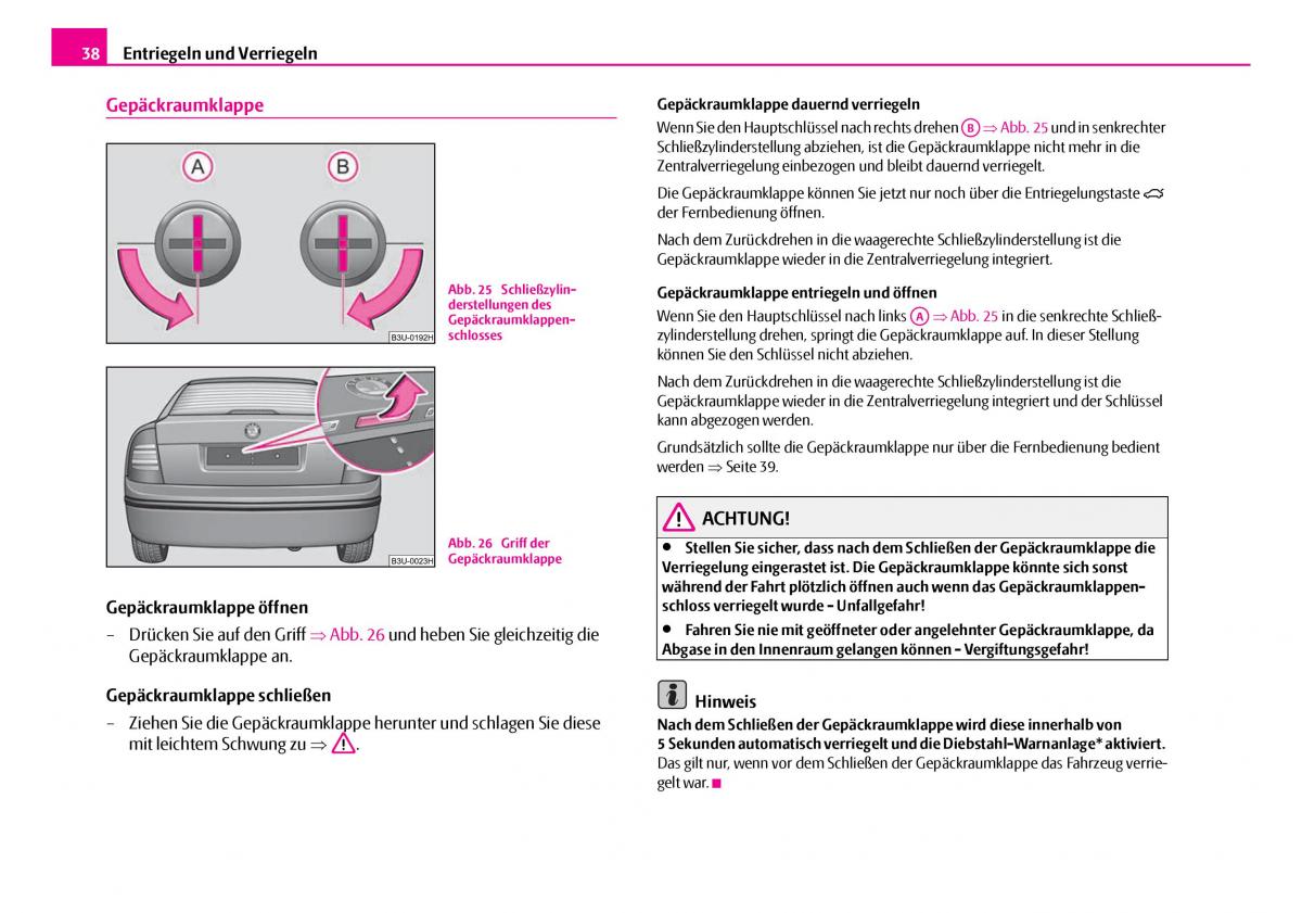 Skoda Superb I 1 Handbuch / page 39