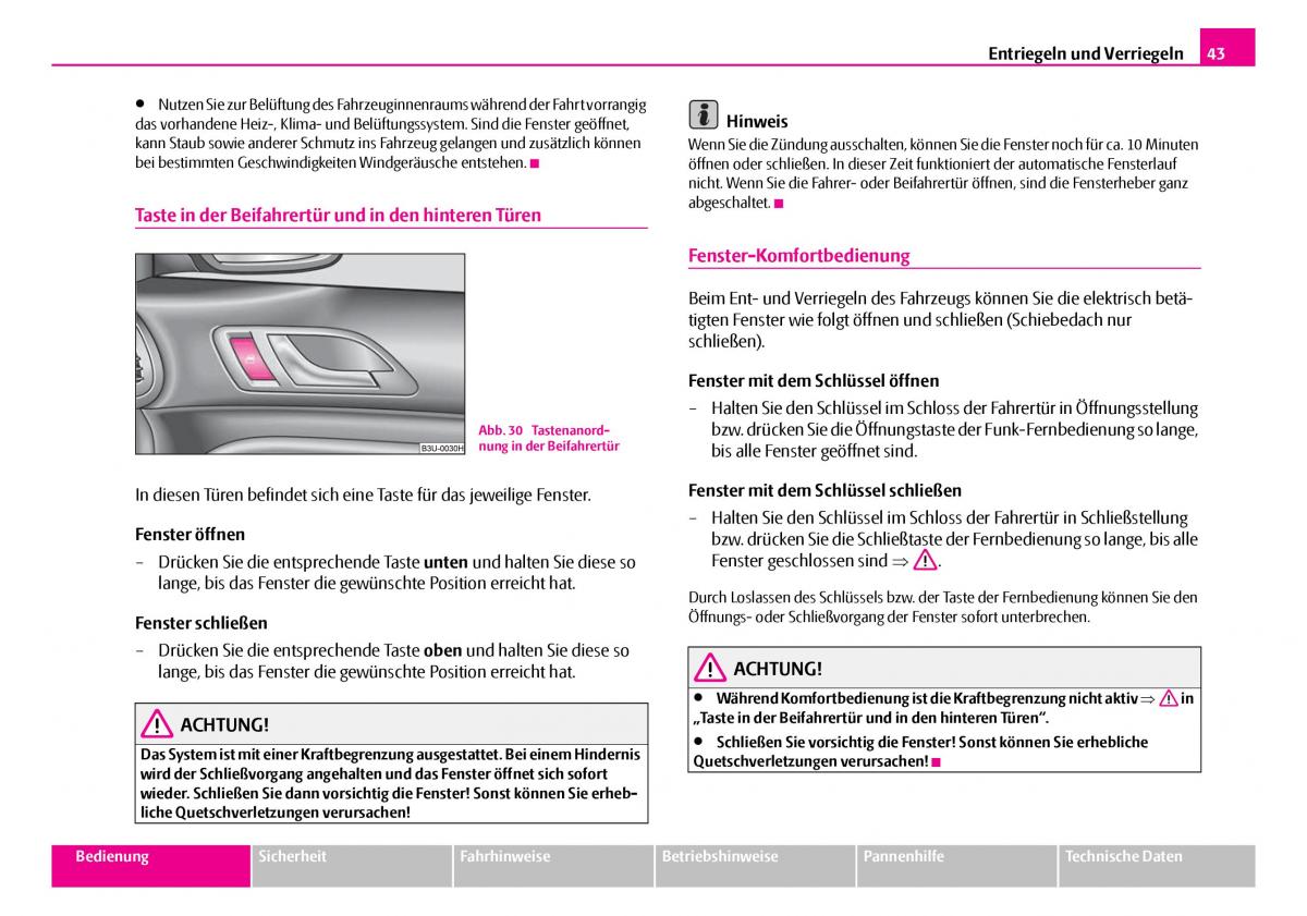 Skoda Superb I 1 Handbuch / page 44