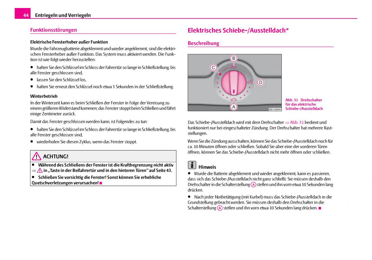 Skoda Superb I 1 Handbuch / page 45