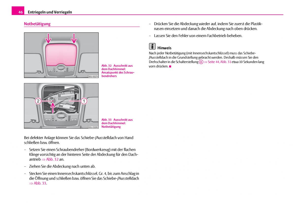 Skoda Superb I 1 Handbuch / page 47