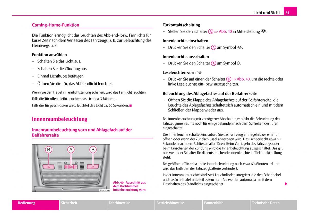 Skoda Superb I 1 Handbuch / page 52