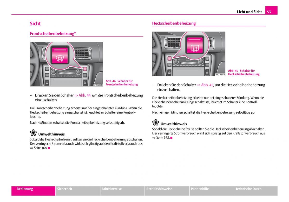 Skoda Superb I 1 Handbuch / page 54