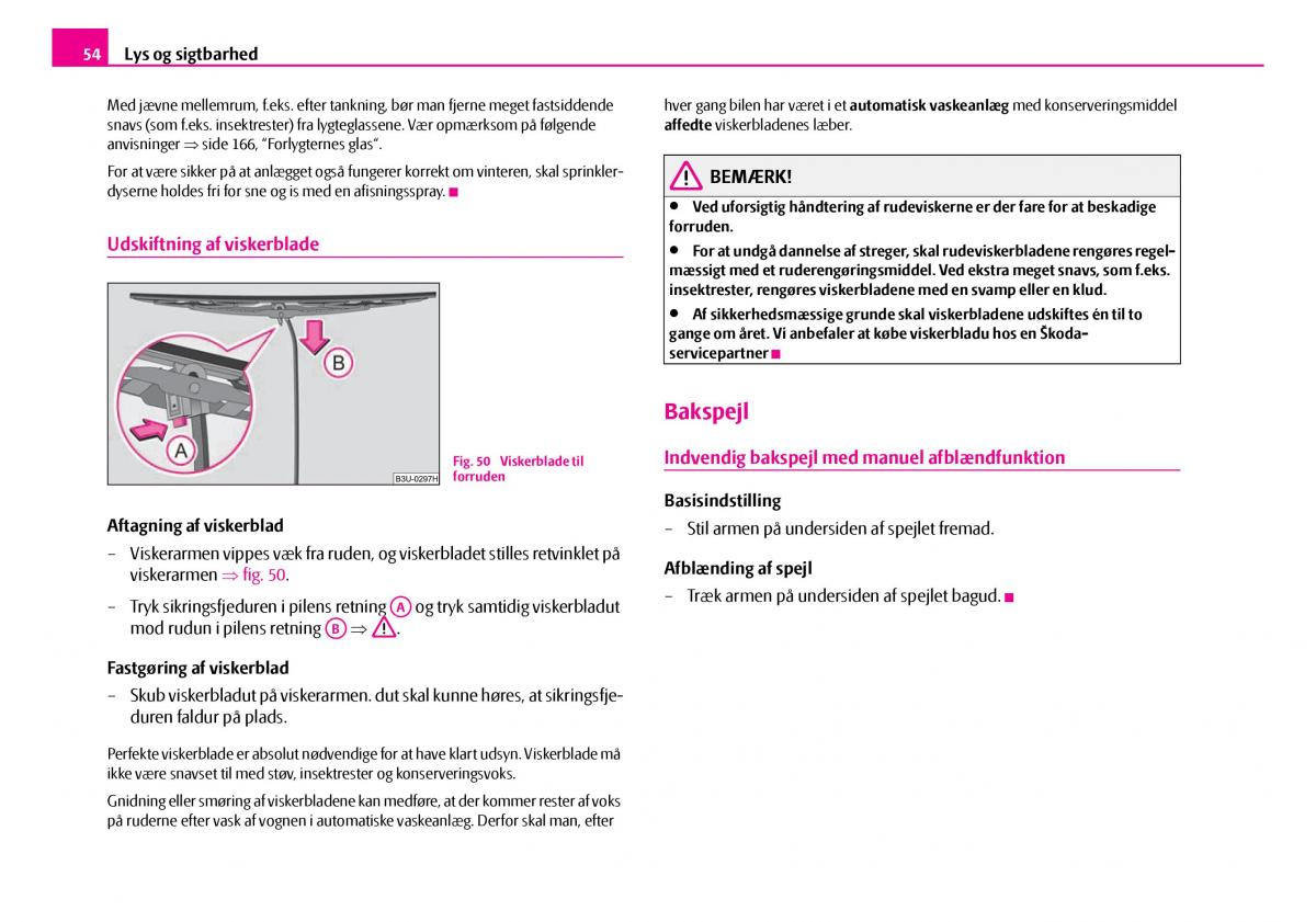 Skoda Superb I 1 Bilens instruktionsbog / page 55