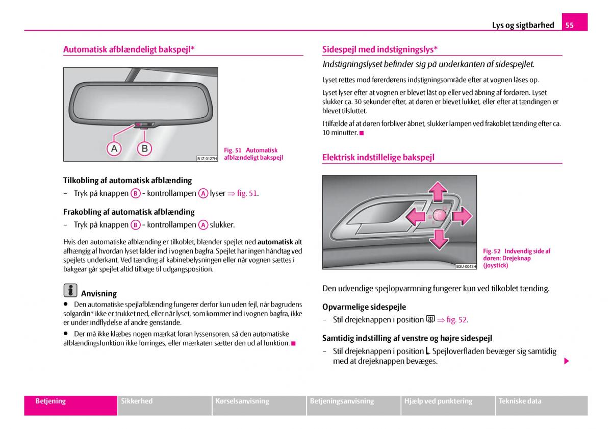 Skoda Superb I 1 Bilens instruktionsbog / page 56