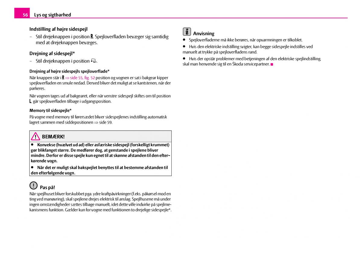 Skoda Superb I 1 Bilens instruktionsbog / page 57