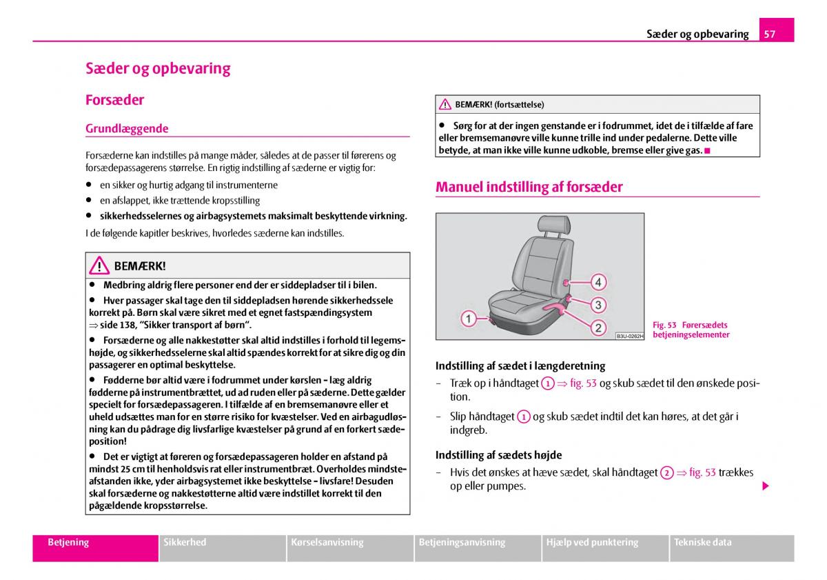 Skoda Superb I 1 Bilens instruktionsbog / page 58