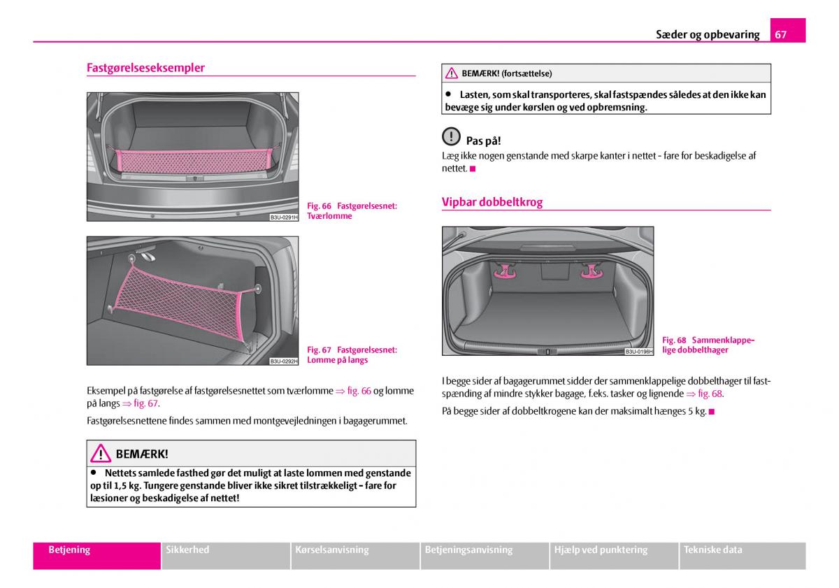 Skoda Superb I 1 Bilens instruktionsbog / page 68