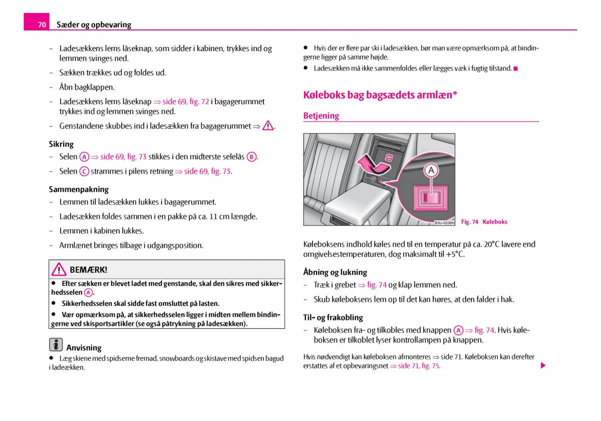 Skoda Superb I 1 Bilens instruktionsbog / page 71