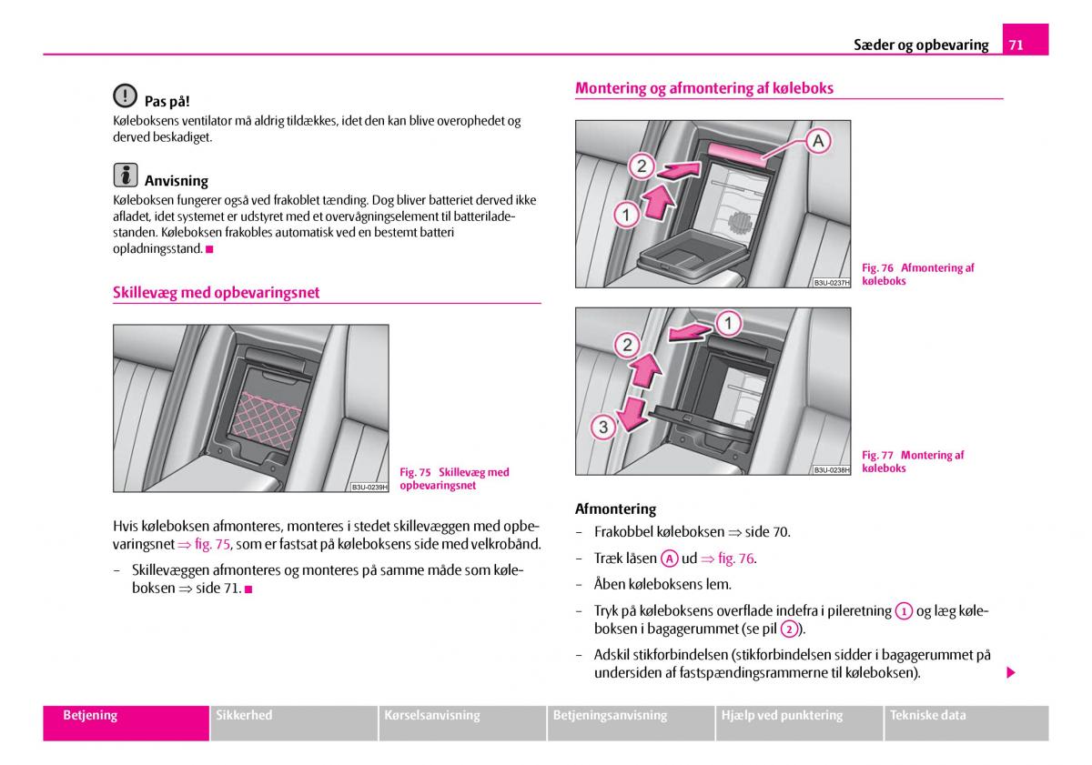 Skoda Superb I 1 Bilens instruktionsbog / page 72