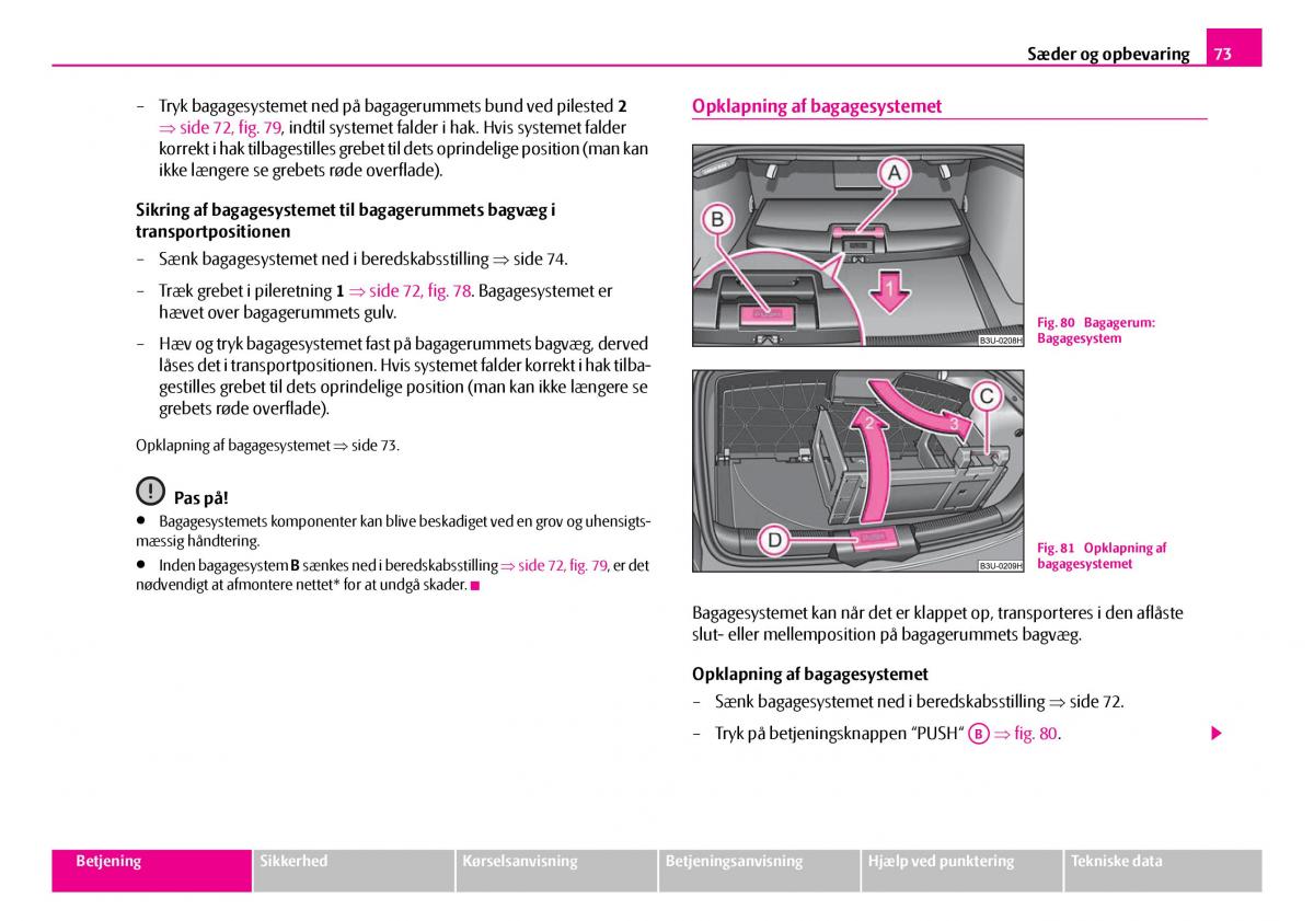 Skoda Superb I 1 Bilens instruktionsbog / page 74