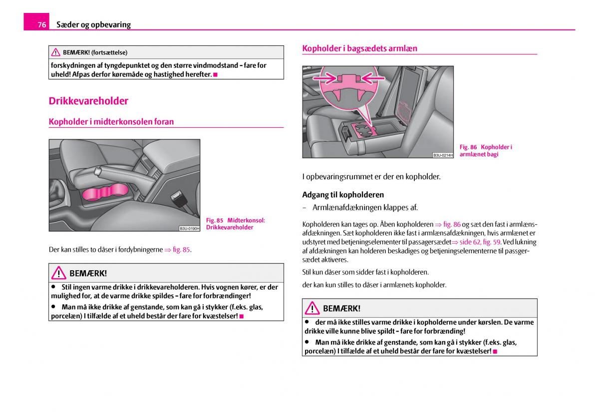 Skoda Superb I 1 Bilens instruktionsbog / page 77