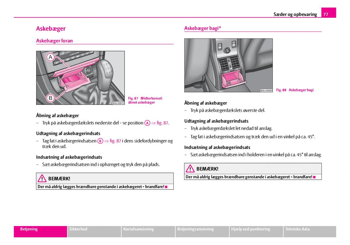 Skoda Superb I 1 Bilens instruktionsbog / page 78