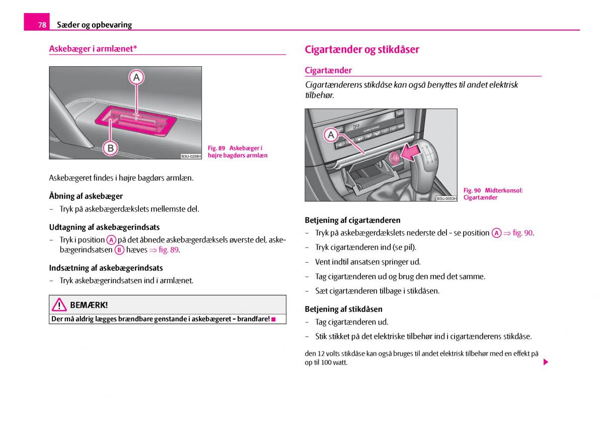 Skoda Superb I 1 Bilens instruktionsbog / page 79