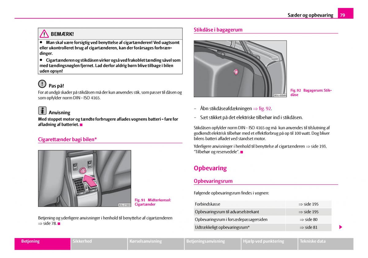 Skoda Superb I 1 Bilens instruktionsbog / page 80