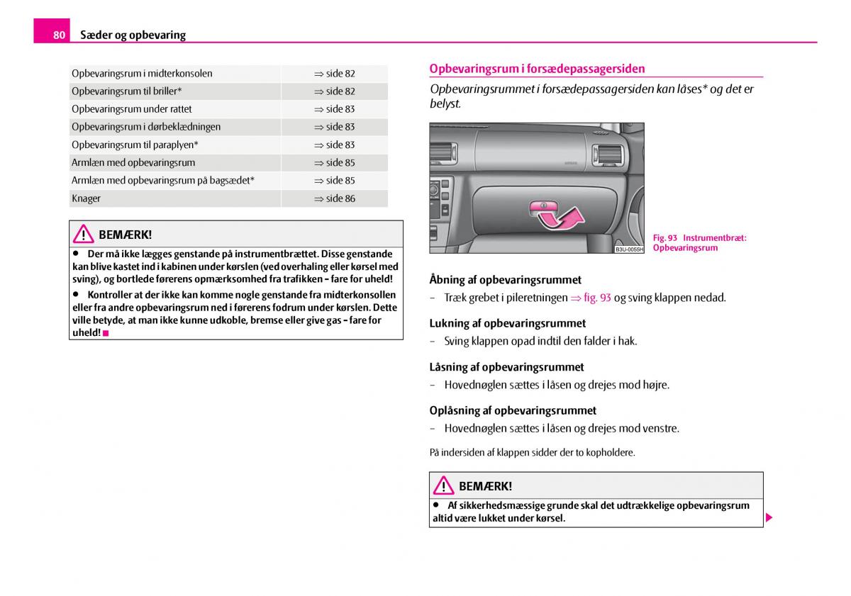 Skoda Superb I 1 Bilens instruktionsbog / page 81